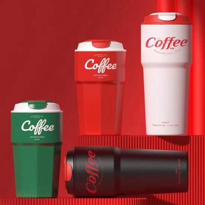 China PORTABLE 2022 Custom logo 304 Stainless Steel Coffee Tumbler Coffee Cup Car Thermos Mug With Lid for Drinking Cold for sale