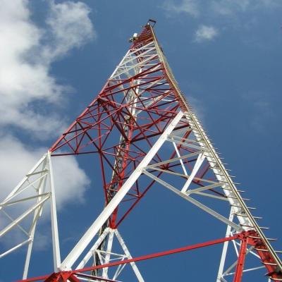 China Satellite Televisions Microwave Signal Radio Steel Structure Tower Wireless Communications Mast 3 Legged Angular Steel Tower for sale