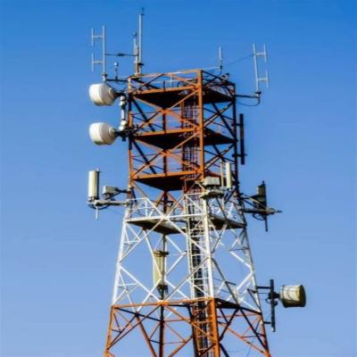 China 4 Leg Angle Steel Iron Self Supporting Telecom Lattice Tower & Internet ISP Wireless 5G Antenna Tower  for sale