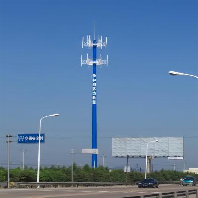 China Cell Antenna Telecom Hot Dip Galvanized Monopole Tower 10 -60 M for sale