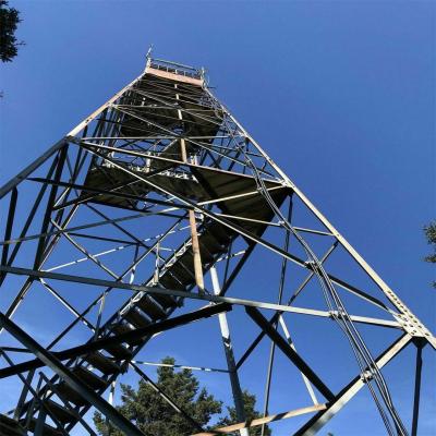 China Galvanized Steel Lightning Protection Forest Watchtower Guard Tower 15m - 50 m for sale