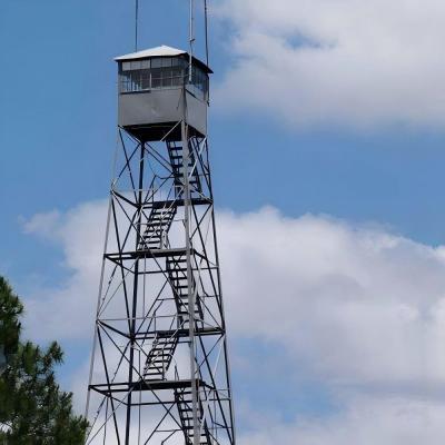 China Customized 4Leg Fire Guard Tower Security Angle Steel Fire Protection Watching Tower Monitoring System for sale