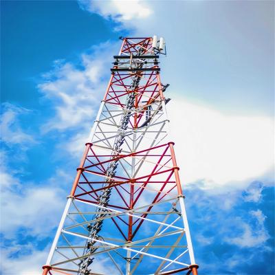 China Three Legged self Supporting Telecom Tower Angular Steel Narrow Base 45m 50m 55m 60m 65m for sale