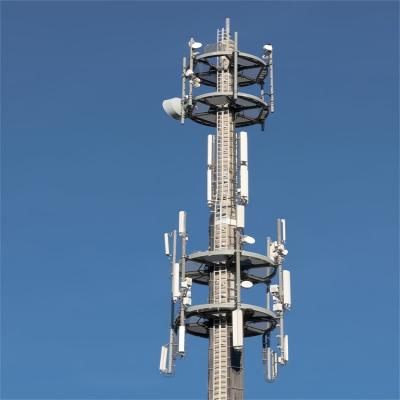 China 4G BTS Monopole Telecommunications Tower Antenna 100 Ft Monopole Tower for sale