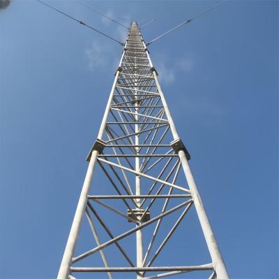 China 3 Legged Tubular Steel Microwave Guyed Communication Tower 20 - 70Meter for sale