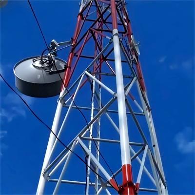 China Cell Site Signal Transmission Triangle Steel Guyed Pole Tower Guyed Communication Tower for sale