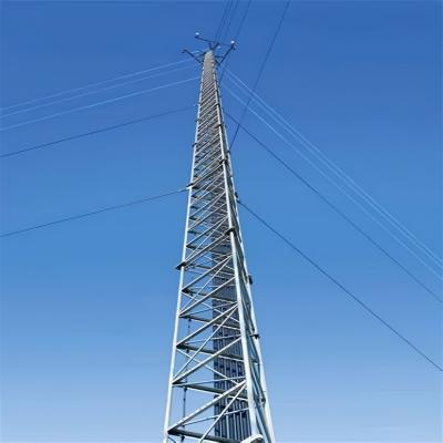 China Galvanized Steel Lattice Tubular Guyed Transmission Tower 30 40 50 M Meter Telecom 5G/4G/3G for sale