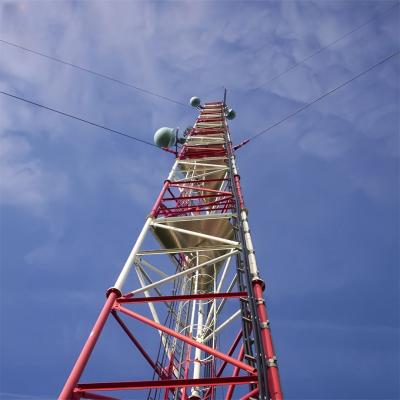 China Tubular Steel Microwave Guyed Communication Tower 20- 80M 3 Legged for sale