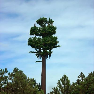 China Camouflaged Pole Palm / Pine Micro Fake Cell Tower Trees 10 20 30 40 50 60 70 80 M for sale