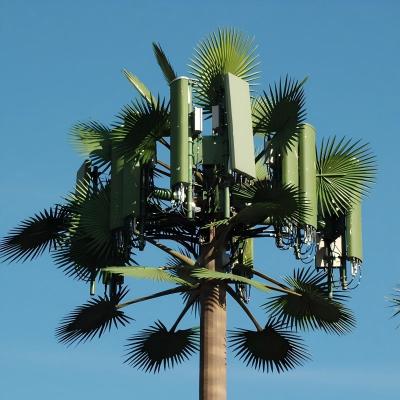 China Galvanized GSM Mobile Bionic Palm Tree Antenna Tower Single Pole 5g Tower Camouflage for sale