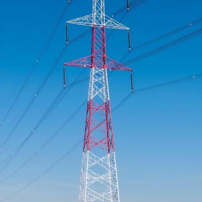 China Galvanized Lattice Angle Multi Circuit Metal Power Line Towers Suspension Double Circuit Grid Power Tower for sale