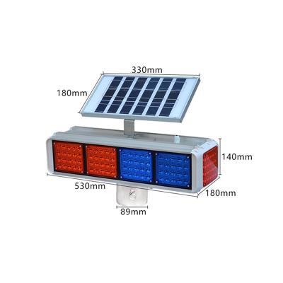 China Red Blue Traffic Roadway Safety Solar LED Traffic Strobe Light Double Side Flashing Warning Light for sale