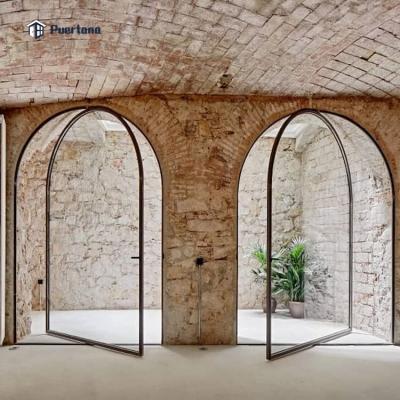 China Modern Arched Aluminum Glass Pivot Center Pivot Doors Round Cover Aluminum Doors Top Pivot Interior Doors for sale