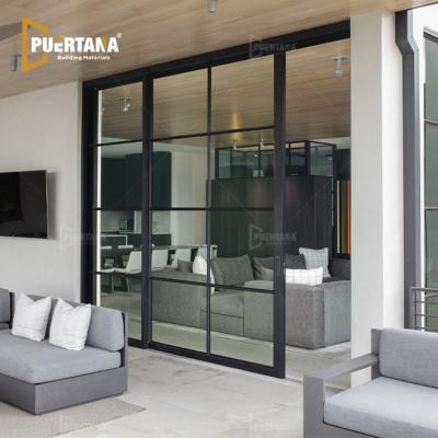 China Contemporary Aluminum Exterior Sliding Patio Doors External Multi-Slide Stacking Plus and Pocketing Exterior Doors for sale