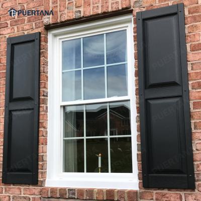 China Contemporary American Style Double Hung Window Sash Vertical Sliding Aluminum Window With Grille Design for sale