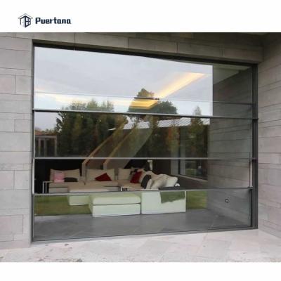 China Electric Motorized Aluminum Window Sash Vertical Sliding Door Sash Screen Panorama Exterior Magnetic Pocket Window for sale