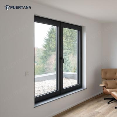 China Prefab Window Magnetic Aluminum Screen and Door Villas Rooms Sale Factory Modern Clear Black Customized Windows for sale