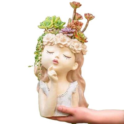 China Europe New Design Garden Cartoon Human Face Flowerpot Handicarfs Best-selling Nordic Creative Planter for sale