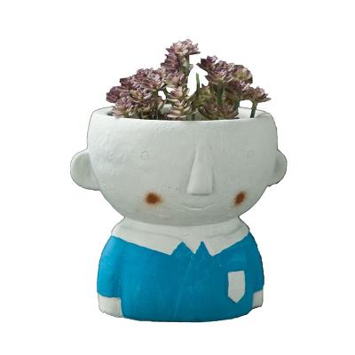 China Wholesale Flower Pot Garden Europe Stand Family Face Flowerpot Handicarfs Plant Human Flower Pot For Sale for sale