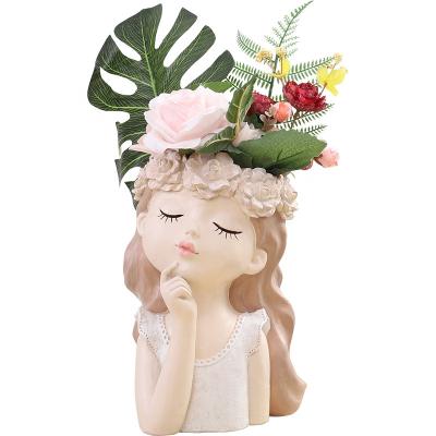 China New Design Europe Garden Cartoon Human Face Flowerpot Handicarfs Bestselling Nordic Creative Planter For Whosales for sale