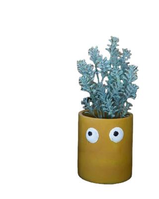 China Good Quality Cartoon Cylinder Succulent Flower Pot Cartoon Design Indoor Garden Decorative Desktop Flower Pot for sale