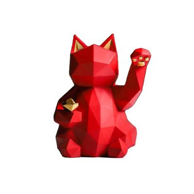 China Indoor Decorative Desktop Fortune Cat Ornaments Europe Hot Sale Garden Decoration for sale