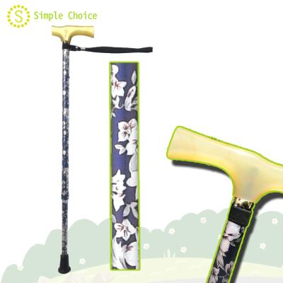 China Fashion Aluminum Aluminum Height Adjust Lightweight Walking Stick With Acrylic Main Hand Handle Single Cane for sale