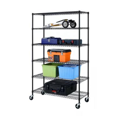 China Easy Assembly Super Weight Capacity High Quality 6 Tiers 800lbs NSF Approval Metal powder coating Wire Shelf Shelving Garage Rack for sale