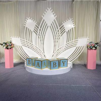 China 2021 new modern stylish new design PVC/acrylic five-leaf lotus kids party wedding background china pvc wall for sale