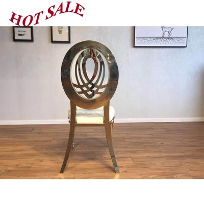 China Hotel Chair Stainless Steel Gold Dining Chair Banquet Wedding Chair for sale