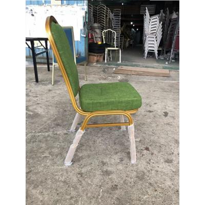 China Free sample modern cheap metal frame stackable hotel wedding used aluminium/gold metal banquet hall dining chair for sale for sale