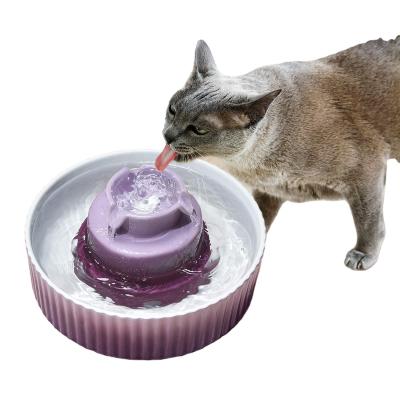 China Ceramic 2.1L Pet Automatic Smart Cat Water Fountains for Cats and Dogs Automatic Cat Drinking Fountain for sale