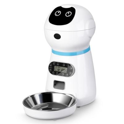 China Smart Automatic Pet Supplies Food Feeder Timing Ration Feeding Robot Automatic Food Dispenser Bowls for Dogs Cats for sale