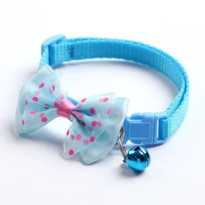 China Manufacturer Wholesale DETACHED multi-colors design Adjustable Bell Bow Dog Cat Collar for sale