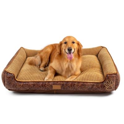 China Large Dog Bed Breathable Dog Mattress And Washable Pillow Mats For Dog Crate With Removable Plush Sherpa Cover for sale