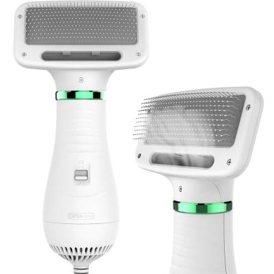 China Sustainable Pet Hair Dryer 2 in 1 Pet Grooming Hair Dryer with Molding Slicker Brush, Home Dog Hair Dryer with 2 Adjustable Temperature Settings for sale