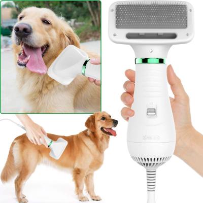 China Sustainable Pet Hair Dryer, 2 in 1 Pet Grooming Hair Dryer with Molding Slicker Brush, Home Dog Hair Dryer with Adjustable 2 Temperatures for sale