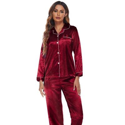 China Plus Size Silk Satin Two Piece Home Service Suit Women QUICK DRY Pajamas for sale