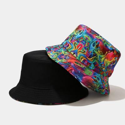 China Fisherman Dobby Summer Travel Cap For Women Men Teens Print Bucket Hat Unisex Cute for sale