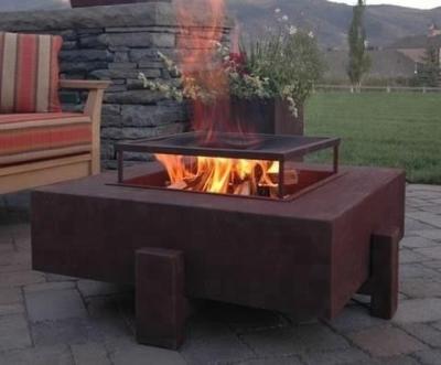 中国 Hot Sale Iron Window Fire Pit Fireplace Grill Design Corten Steel Bbq Fire Pit 販売のため