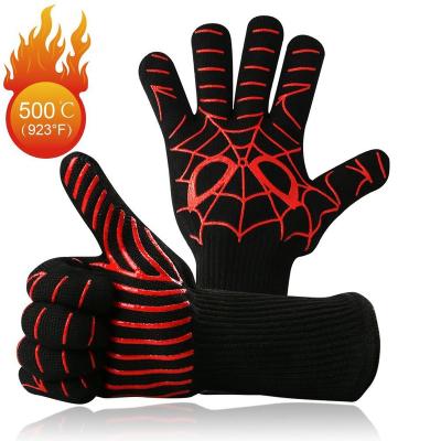 China Heat-Resistant Oven BBQ Grill Gloves Not Coated Nylon AHL Heat-Resistant for sale