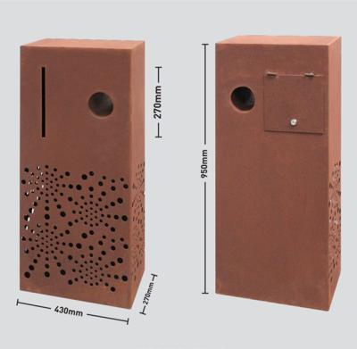 China AHL Rust Decorative Corten Steel Mailbox For House Metal Postal Service for sale