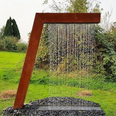 China Large outdoor waterfall garden fountains in 5mm corten for sale