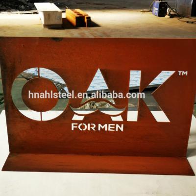 Κίνα Outdoor corten steel rusted metal signs for house /street/hotel/garden/park προς πώληση