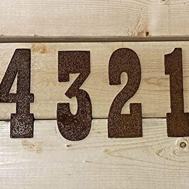 China Cor-Ten Steel Small Wall Metal Artwork Rusty Decorative Metal House Number For Doors for sale