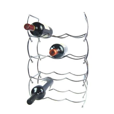 China Four Tier Stocked Metal Wine Rack With 12 Bottle Storage Organizer for sale