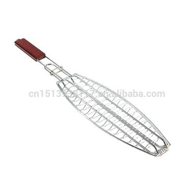 China Dustproof Grilling Single Fish Basket BBQ Fish Basket BBQ Grill Tools Great For Fish Grill for sale