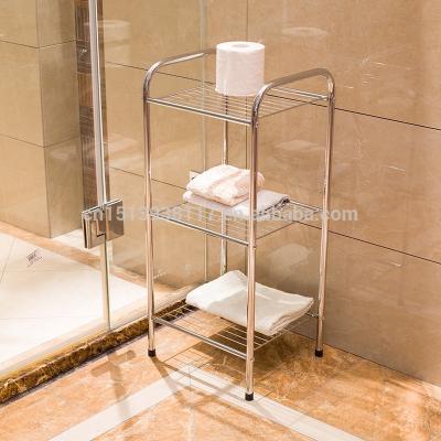 China 3 Tier Storage Unit Bath Organizer Metal Wire Bath Basket Display Bathroom Rack for sale