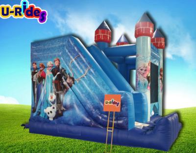 China Hot Sale PVC Frozen Jumping Castle With Slide Snow Queen Inflatable Bouncy House Bouncer for sale