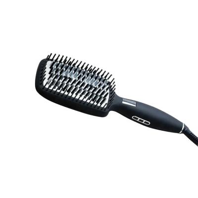 China Professional Ionic Function Hair Straightener Brush Comb Electric Straightening Brush With Led Display for sale